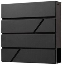 Brasq Brievenbus Hangend Zwart Deluxe - Wandbrievenbus met Slot en krantenvak - Incl. Montagemateriaal & 2 Sleutels - Postbus - brievenbus - RVS