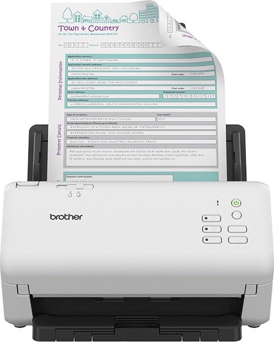 Brother ADS-4300N - Scanner - ADF - 600 x 600 DPI - A4 - Zwart, Wit