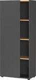 Germania Archiefkast 2233-549 GW-Adrano, in grafiet/Navarra-eiken-Nb., zonder handgrepen, 61 x 145 x 34 cm (BxHxD)