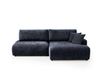 Icecat Canapé d'angle droit 4 places convertible en tissu texturé bleu marine