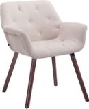 CLP Cassidy Chaise de salle à manger - Tissu beige noyer