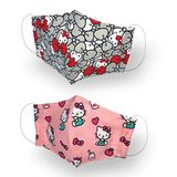 Kanguru Green Mask Hello Kitty, Facial Mask, 100% Cotton, Washable, Reusable, for Woman, Pink, 20 x 12, 5 cm, 200 g - 2 Count