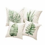 LOBERON Kussenhoes set van 4 Marly crème/groen