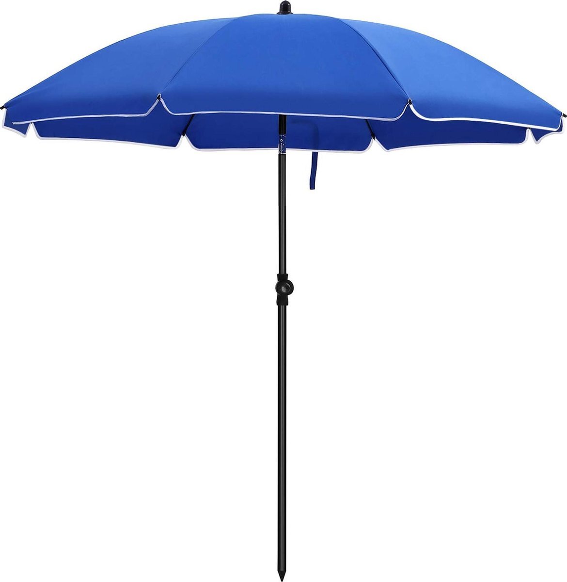 Acaza Stokparasol - Ø 160 cm - achthoekig - kantelbaar - met draagtas - blauw