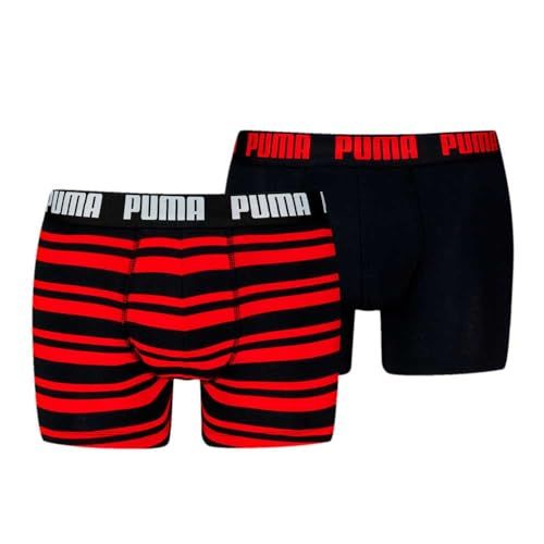 PUMA heren 2P boxers everyday striped zwart & rood
