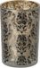 J-Line Lanterne avec fleurs - verre - kaki/or - large - set de 2