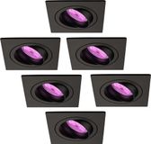 Ledvion - 6X SMART LED Inbouwspot Sevilla - Dimbaar - WiFi - Zwart