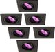 Ledvion - 6X SMART LED Inbouwspot Sevilla - Dimbaar - WiFi - Zwart
