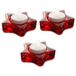 Merkloos / Sans marque Kerst rode ster waxinelichthouder 8 cm (3 stuks)