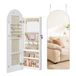 SONGMICS Sieradenkast, Sieradenkast met Spiegel, Sieradenorganizer met LED-verlichting, Afsluitbaar, Gebogen, Binnenspiegel, 10 x 42 x 108 cm, Cloud White JJC020W01