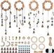 Set d'accessoires de sorcière pour jardin et porte, comprenant 4 carillons éoliens avec des yeux de diable et un manuel d'instructions correspondant