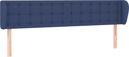vidaXL Hoofdbord Stof Blauw 163x23x78/88 cm
