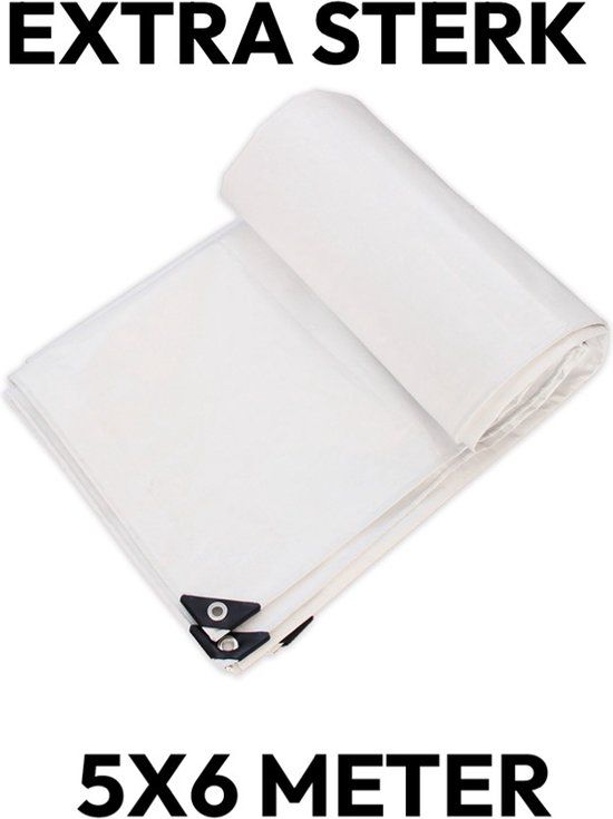 STACK Extra Sterk Afdekzeil - 5 x 6 m - Wit - 150 g/m2 - Waterdicht