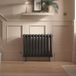 Hudson Reed Radiateur style fonte fleuri horizontal rétro - Acier noir - 600mm x 770mm - Chauffage Eau Chaude Vintage
