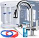 Robinet de cuisine Ari Morion avec filtre à eau, bec extensible et pivotant, chrome, adapté à l'osmose inverse