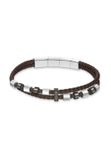 Police Freeway Armband Van Mannen Zwart Leer 21 cm