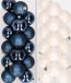 Decoris Kaemingk B.V. 32x Kunststof Kerstballen Mix Donkergroen/Wit 4 cm