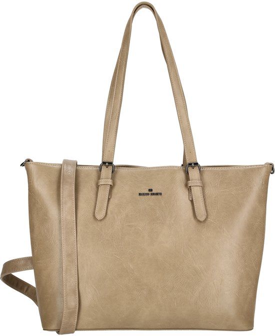 Enrico Benetti Julia shopper – 15 inch laptop – dames laptoptas - Werktas dames - 65019 – Lichttaupe