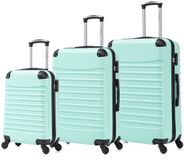 Travelerz Rome Kofferset 3-Delig – Handbagage 39L + Large 69L + Extra Large 95L – Lichtgewicht ABS – Spinner Wielen – Mint Groen – Met Cijferslot
