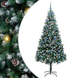 vidaXL Kunstkerstboom Groen 210 cm PVC en Staal en Kunststof