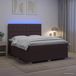 Maison Exclusive - Lit boxspring à LED avec matelas, marron foncé, 140 x 200 cm, tissu