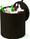 Keter 17200045 Koelbox/bijzettafel Kruk, rotanlook, kunststof, bruin