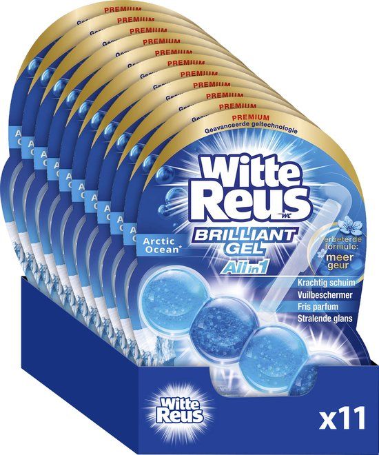 Witte Reus Brilliant Gel Allin1 Arctic Ocean Toiletblok 50g - Voordeelverpakking - 11 stuks