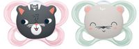 Tigex Soft Mini Pacifiers (2) - 18-36 Months - Cat/Mouse