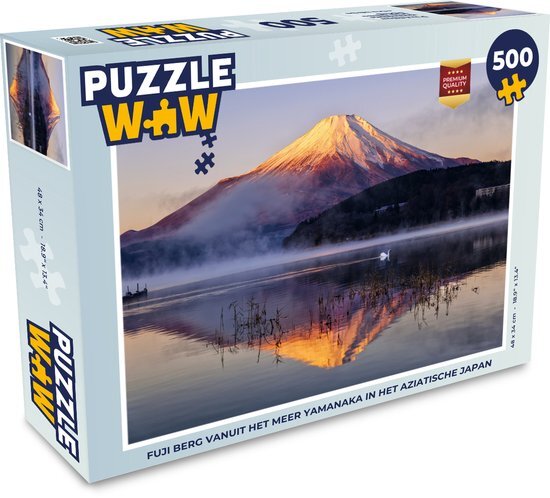 MuchoWow Puzzel Fuji berg vanuit het meer Yamanaka in het Aziatische Japan - Legpuzzel - Puzzel 500 stukjes