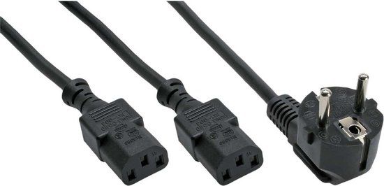 ACT AK5055 - Netsnoer - Europlug - C13 Female - 1.8m - Zwart