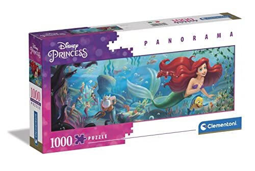 Clementoni - Puzzel 1000 Stukjes Panorama Disney The Little Mermaid, Puzzel Voor Volwassenen en Kinderen, 14-99 jaar, 39658