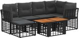 vidaXL Tuinbank Set 2 Zitplaatsen Zwart Polyrattan Zonder Kussen