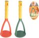 Merkloos Aardappelstamper Set - Keuken Gereedschap - Groenten Purere - Verdikte Bodemplaat - 2 stuks - Groen Oranje