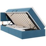 Prolenta Maison Exclusive Lit De Rangement Bleu Foncé 90 X 200 Cm Velours
