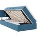 Prolenta Maison Exclusive Lit De Rangement Bleu Foncé 90 X 200 Cm Velours