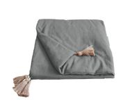 Enjoy Home Panama-collectie, dekbed met 4 kwastjes, jute, 100% katoen, Oeko-Tex-gecertificeerd, 90 x 190 cm, kleur lichtgrijs