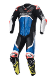 Alpinestars GP Tech V4 Lederkombi Schwarz Blau Gelb Fluo, Größe: 46