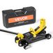 VEVOR Low-Profile Trolley Jack & 360° Wielen, 1,5 T Hefvermogen, Snelwerkende Pomp Met Enkele Zuiger, 13-31 Cm Hefhoogte, Hydraulische Krik voor Sportwagens en Sedans, Geel + Zwart