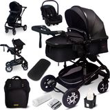 GAGADUMI poussette 3-en-1 avec siège auto et nacelle noir