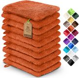 NatureMark Badstof washandjes 10-pack 15x21cm, 100% katoen, terracotta