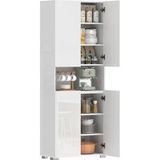 KETIMIDE LERA Buffet Haut Cuisine Blanc Brillant 68x34x180cm