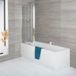 Exton Ligbad 170cm x 75cm met Voorpaneel Blanc Brillant et Paroi de Bain Pliante