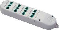 Fanton 48022 Stekkerdoos, 4 Italiaanse dubbele stopcontacten, 2P+T 16A, 3500W, Wit, IP20