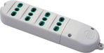 Fanton 48022 Stekkerdoos, 4 Italiaanse dubbele stopcontacten, 2P+T 16A, 3500W, Wit, IP20