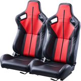 VEVOR 2 verstelbare racestoel met PVC-leer en Q235B-schuifregelaar