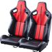VEVOR 2 verstelbare racestoel met PVC-leer en Q235B-schuifregelaar