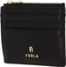 FURLA Leren Kaarthouder Camelia Zipped Card Case Nero Zwart