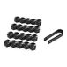 Skoda 000071215P01C Afdekdoppen (20 stuks) wielschroefdoppen, zwart mat, voor wielbouten standaard
