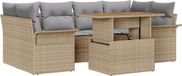 vidaXL Tuinbank Set 7-delig Beige/Lichtgrijs