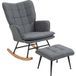 LAVVE Fauteuil À Bascule Gris Confortable Jusqu'à 130 Kg Aspect Lin 64x89x90 Cm